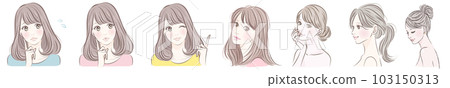Illustration material set of women 103150313