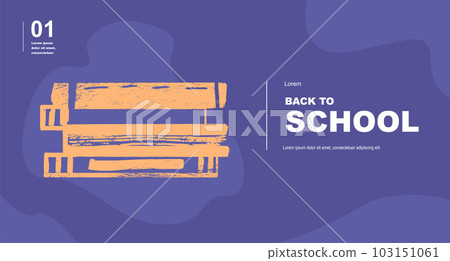 A stack of books. Abstract, vector illustrations. Back to School. Elements and objects on school themes, simple background for poster and banner. School backgrounds.	 103151061