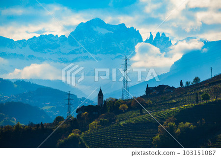 Bolzano aerial panoramic view, Italy 103151087