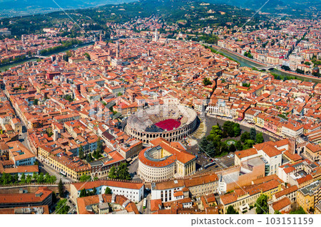 Verona Arena aerial panoramic view Verona Arena aerial panoramic view 103151159