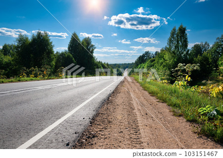 Russia, Tver region, road to Lake Seliger extending distance to the horizon Russia, Tver region, road to Lake Seliger extending distance to the horizon 103151467
