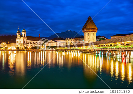 Kapellbrucke Bridge, Wasserturm Tower, Lucerne Kapellbrucke Bridge, Wasserturm Tower, Lucerne 103151580