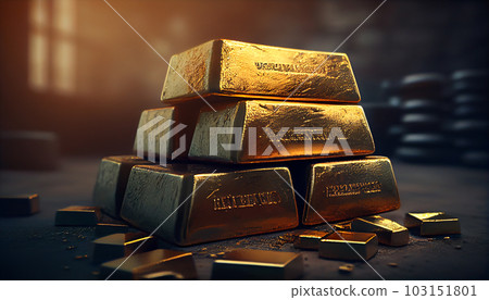Gold bars on table close-up Gold bars on table close-up 103151801