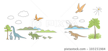 Dinosaur pose collection 103151984