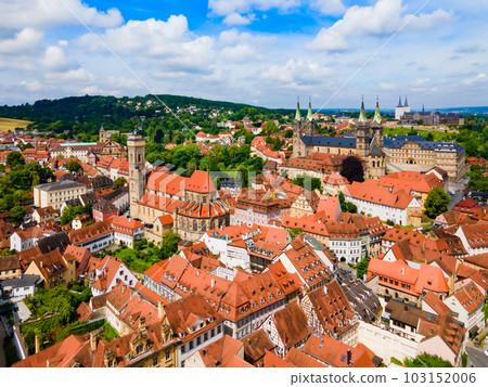 Bamberg old town aerial panoramic view 103152006