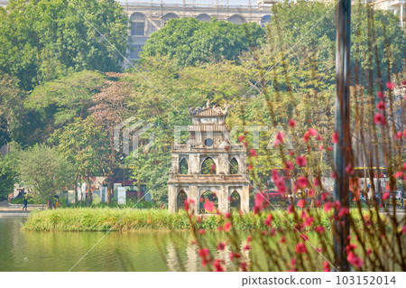 Turtle Tower Thap Rua on Hoan Kiem Lake in the daytime. Hanoi, VIETNAM. Turtle Tower Thap Rua on Hoan Kiem Lake in the daytime. Hanoi, VIETNAM. 103152014