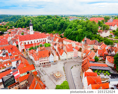 Landsberg am Lech aerial panoramic view 103152024
