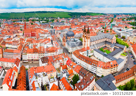 Wurzburg old town aerial panoramic view 103152029