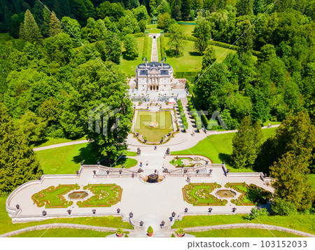 Schloss Linderhof Palace aerial panoramic view 103152033
