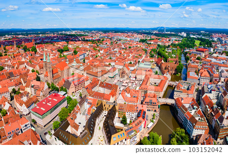 Nuremberg old town aerial panoramic view 103152042