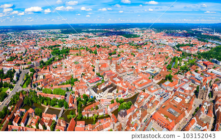 Nuremberg old town aerial panoramic view 103152043
