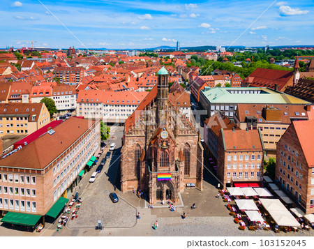 Nuremberg old town aerial panoramic view 103152045