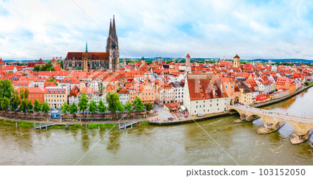 Regensburg city aerial panoramic view, Germany 103152050