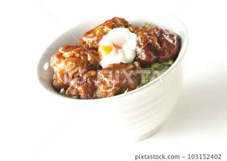 Take a picture of a fried chicken rice bowl with a white background 103152402