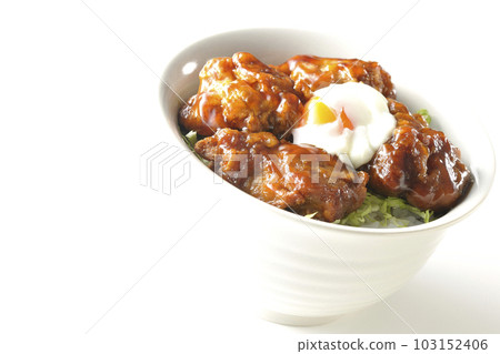 拍一張白底炸雞蓋飯 103152406