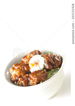 Take a picture of a fried chicken rice bowl with a white background Take a picture of a fried chicken rice bowl with a white background 103152426