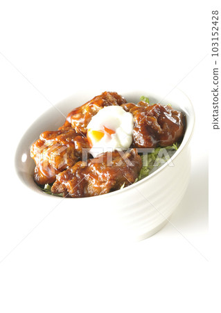 Take a picture of a fried chicken rice bowl with a white background Take a picture of a fried chicken rice bowl with a white background 103152428