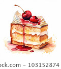 Watercolor illustration of cake 103152874