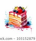 Watercolor illustration of cake 103152879