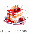 Watercolor illustration of cake 103152883