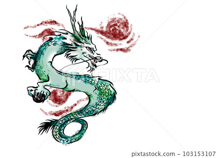龍年新年賀卡模板,手繪線描插圖,不祝賀 龍年新年賀卡模板,手繪線描插圖,不祝賀 103153107