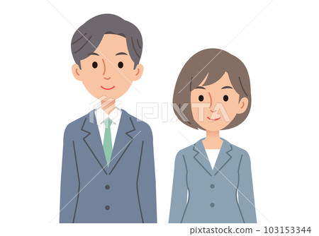 微笑的商務人士(男性和女性) 微笑的商務人士(男性和女性) 103153344