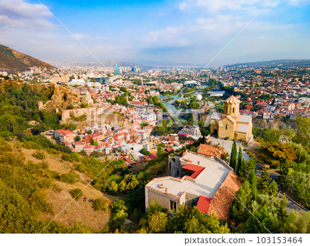 Tbilisi old town aerial panoramic view 103153464