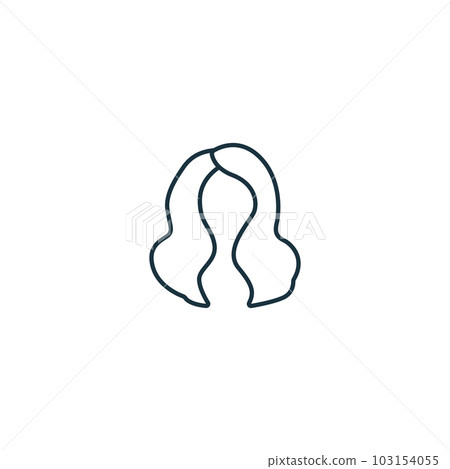 Hair icon. Monochrome simple sign from anatomy collection. Hair icon for logo, templates, web design and infographics. 103154055