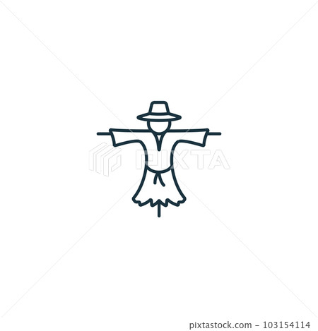 Scarecrow icon. Monochrome simple sign from agriculture collection. Scarecrow icon for logo, templates, web design and infographics. 103154114