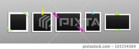 Photo frame collage with tape, album foto template 103154369