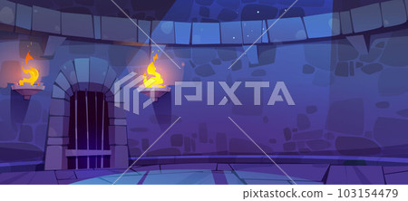 Medieval castle dungeon wall game cartoon vector 103154479