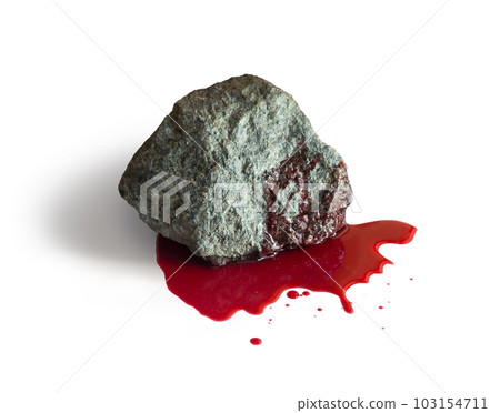 Bloody stone on a white background 103154711