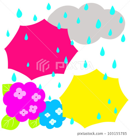 繡球花盛開的雨天 103155785