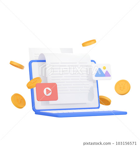 3DCG | Image material for side business on a laptop computer 3DCG | Image material for side business on a laptop computer 103156571