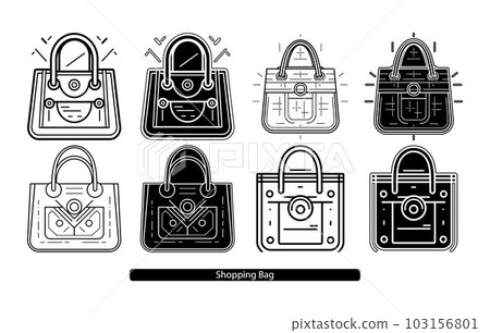 Shopping bag outline icon.linear style sign for mobile concept and web design.Paper bag simple line vector icon,Bag icon set in thin line style,Shopping bag icon.Shopping bag Vector icon,Shopping bag  103156801