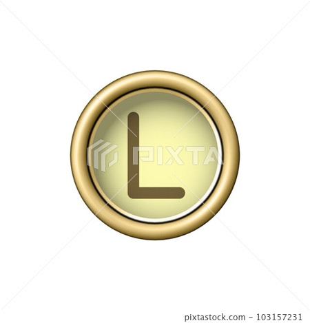 Letter L. Vintage golden typewriter button. 103157231