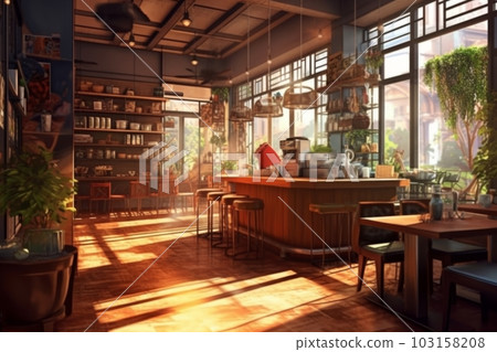 大型商店中的時尚咖啡館:人工智能工作 大型商店中的時尚咖啡館:人工智能工作 103158208