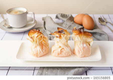 Portuguese sweets tulhinhas with coffee Portuguese sweets tulhinhas with coffee 103158805