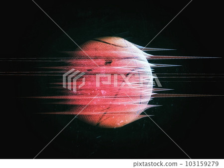 3d illustration of basketball ball with composite image effect in sport concept 103159279