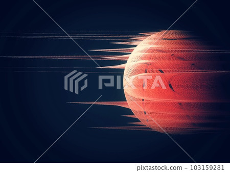 3d illustration of basketball ball with composite image effect in sport concept 103159281