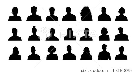 Human Face Side Silhouette stock illustration 103160792