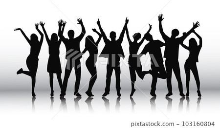 Cheering crowd at a concert. People raising hand at the concert 103160804