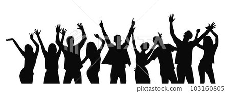 Cheering crowd at a concert. People raising hand at the concert 103160805