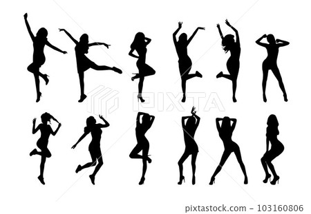 Man and woman dancing silhouettes Man and woman dancing silhouettes 103160806
