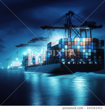 Sea freight loaded with containers . Sea freight loaded with containers . 103161451