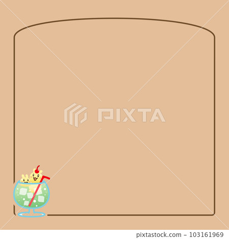 Vanilla ice cream rabbit topping cream soda & framed material square type 28 103161969