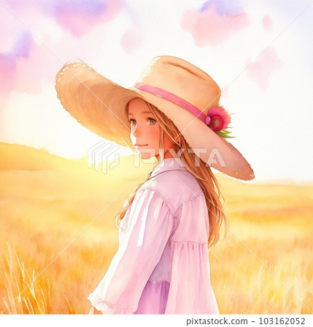 草地上的可愛女孩 草地上的可愛女孩 103162052