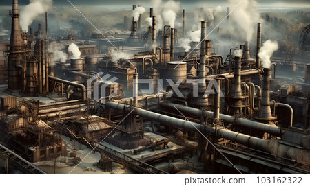 Oil refining and production plants , Energy storage system. Automated manufacturing facility. generated AI Oil refining and production plants , Energy storage system. Automated manufacturing facility. generated AI 103162322