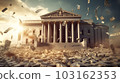 The default of the United States , the collapse of the dollar currency concept, Economic Banking crisis, generated AI 103162353