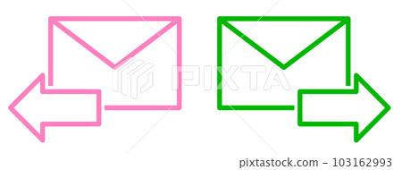 Illustration of icons for sending and receiving emails 103162993